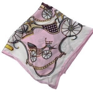 NWOT Pink Carriage, Vespa, Bicycle Unbranded 100% silk scarf